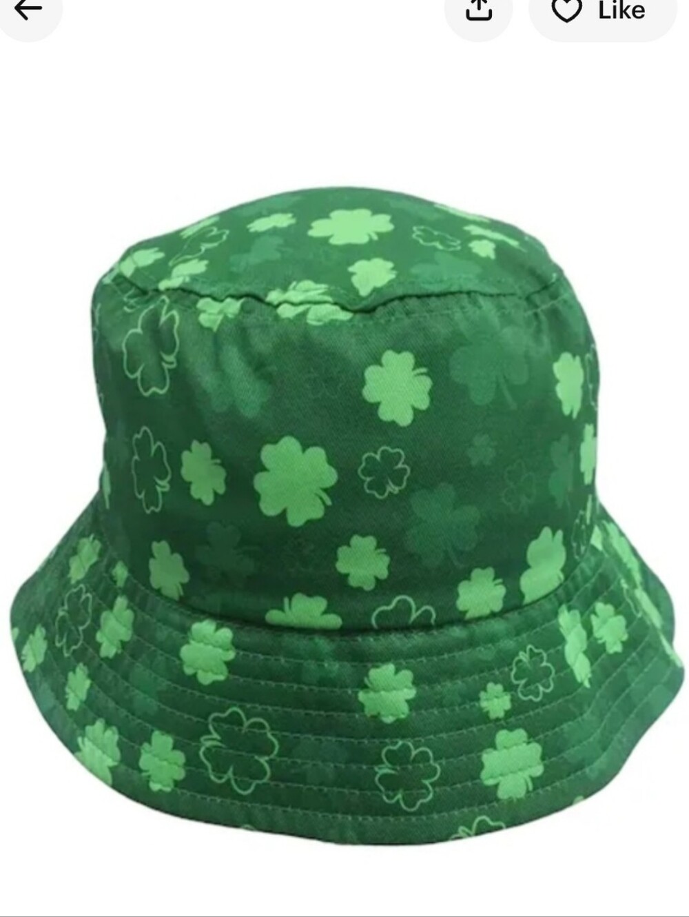 Kids Unisex Green Clover Print Bucket Hat